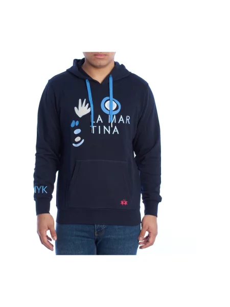 Bluza z kapturem La Martina z kapturem niebieska
