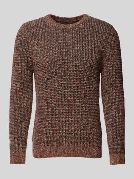Sweter z dzianiny z prążkowanymi wykończeniami Ragman