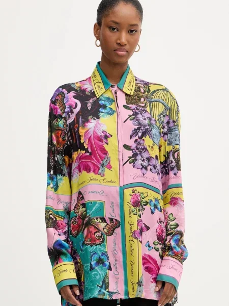 Versace Jeans Couture cămașă cu guler clasic regular roz