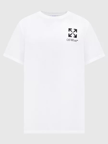 Футболка з принтом логотипа та емблеми Off-white біла