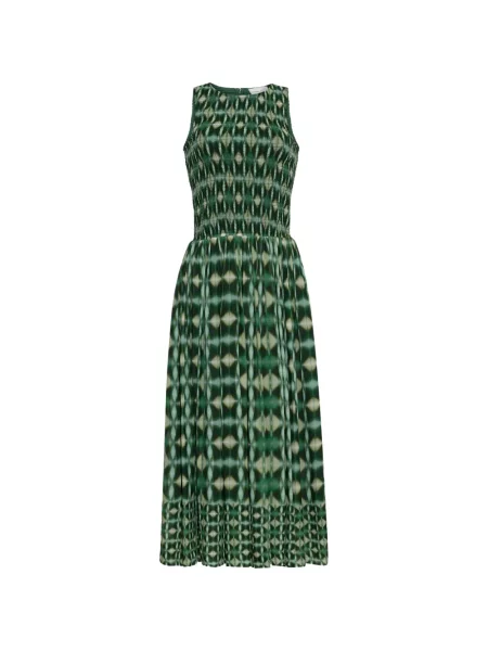 Rochie midi Cara Cara cu imagine cu imprimeu geometric verde