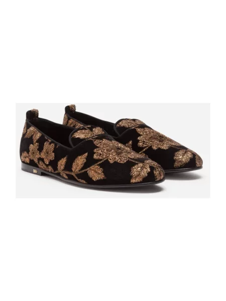 Haftowane półbuty Dolce And Gabbana czarne