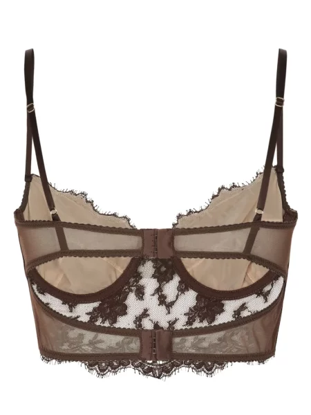 Gėlėtas nėriniuotas liemenėlė Dolce & Gabbana korsetas juoda