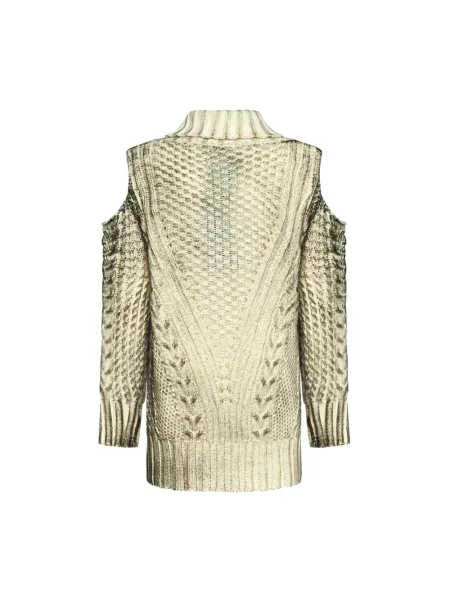 Sweter z golfem Richmond wełniany do golfa biały