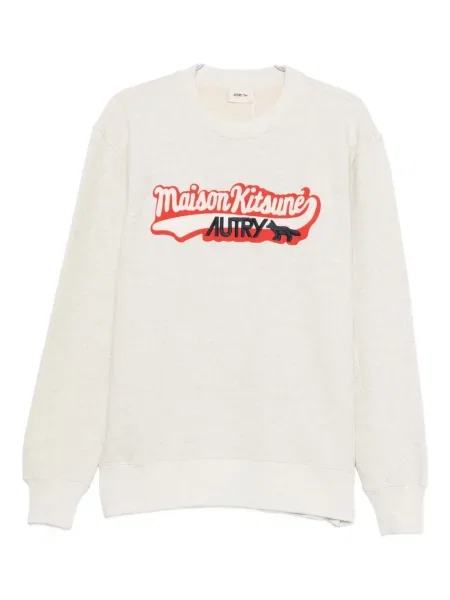 Hanorac Maison Kitsune cu imagine gri