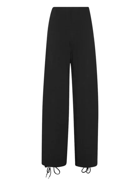 Pantaloni Rotate Birger Christensen cu șireturi din dantelă negru