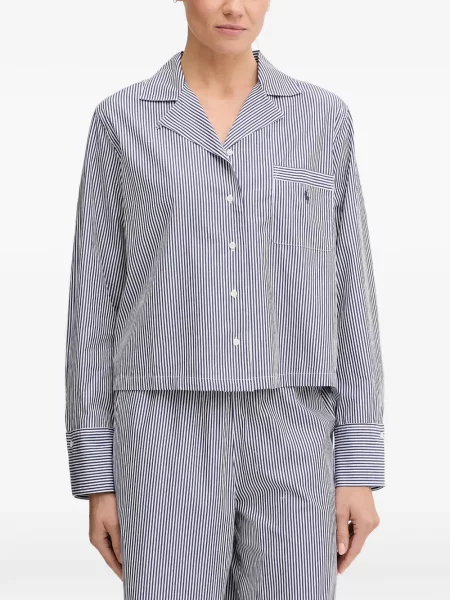 Koszula Polo Ralph Lauren wełniana z kapturem do kolan niebieska