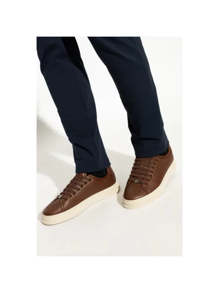 Sneakersy Ferragamo skórzane brązowe