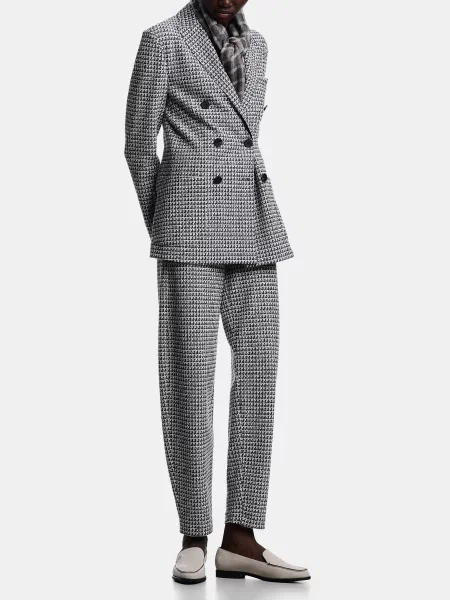 Повсякденні штани Emporio Armani білий/синій бавовна/поліестер білі