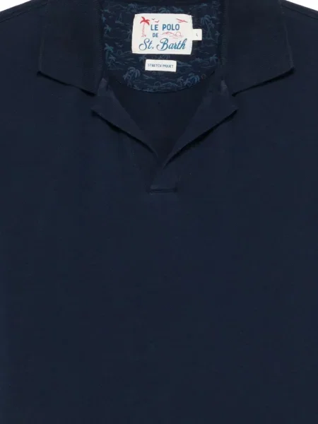 Tricou Mc2 Saint Barth cu decolteu în V albastru