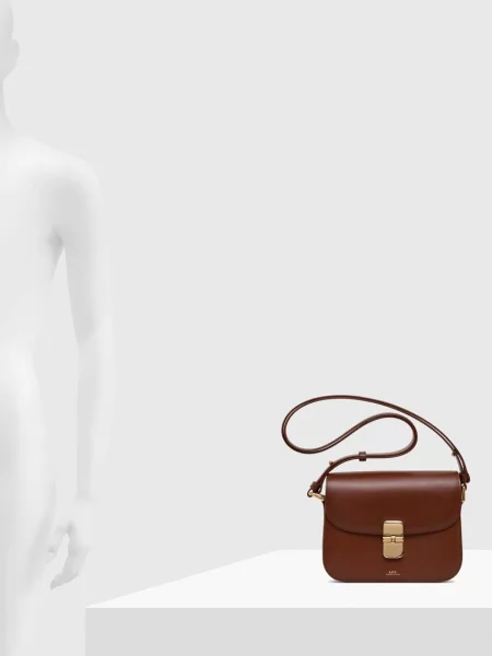 A.P.C. bőr táska Sac Grace Small barna