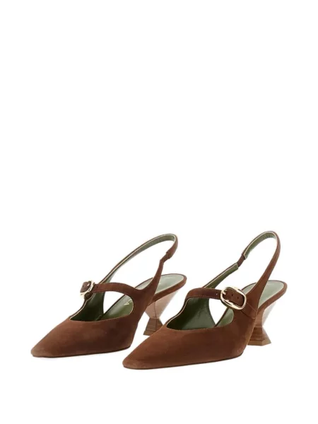 Pantofi cu toc Maria Luca cu cataramă slingback maro