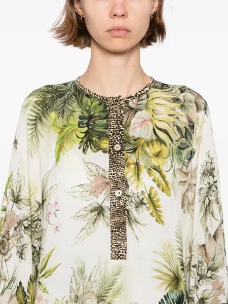 Rochie Elie Saab din șifon cu imagine verde