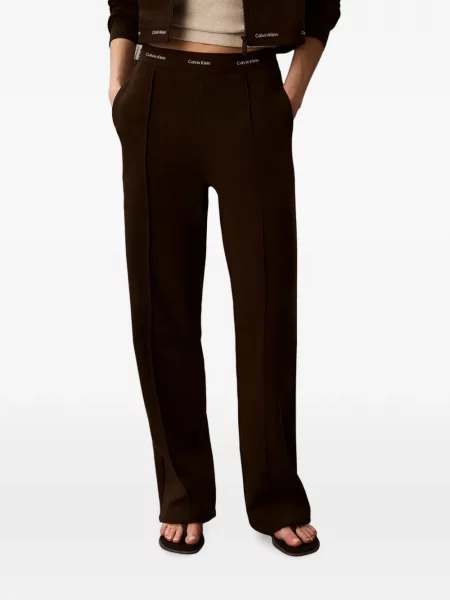 Pantaloni Calvin Klein alergare cu autograf maro