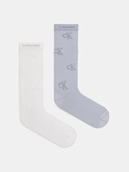 Чорапи Calvin Klein Jeans 2 чифта бяло