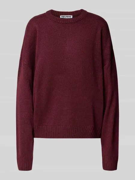 Sweter z dzianiny o kroju oversized z prążkowanymi wykończeniami Review