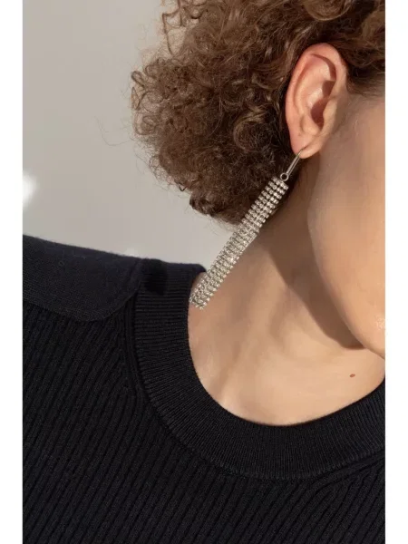 Cercei Isabel Marant de cristal argintiu