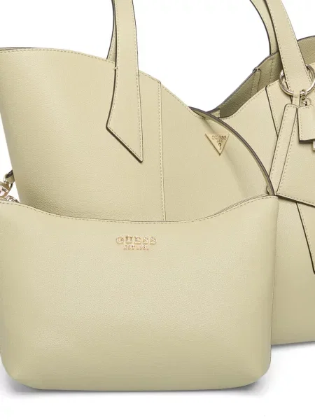 Geantă shopper Guess cu autograf verde