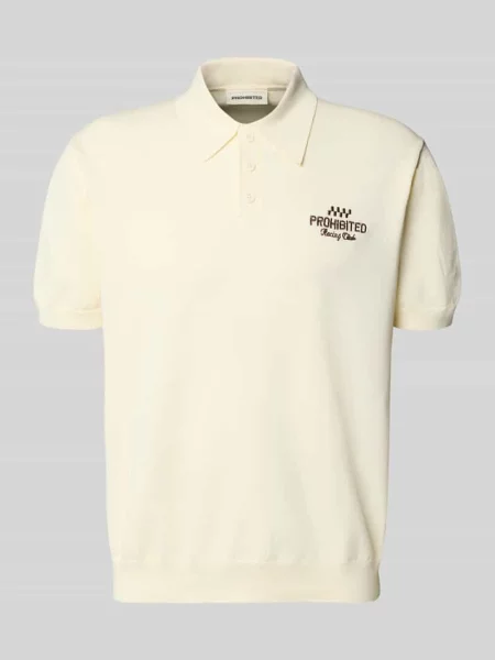 Koszulka polo o kroju regular fit z wyhaftowanym logo model Speedtrap' Prohibited białe