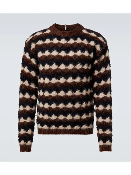 Volneni pulover Moncler Grenoble s črtami