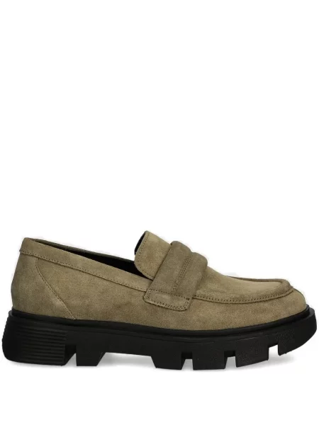 Pantofi loafer Geox din piele de căprioară chunky verde