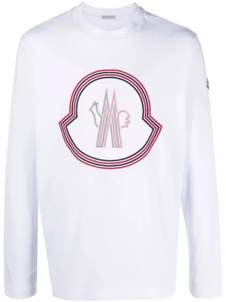 Lung tricou Moncler cu broderie