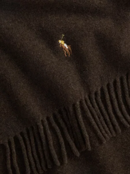 Карирани вълнени ръкавици Polo Ralph Lauren с ресни зелено