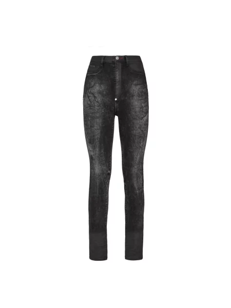 Jeansy Philipp Plein z wysoką talią czarne