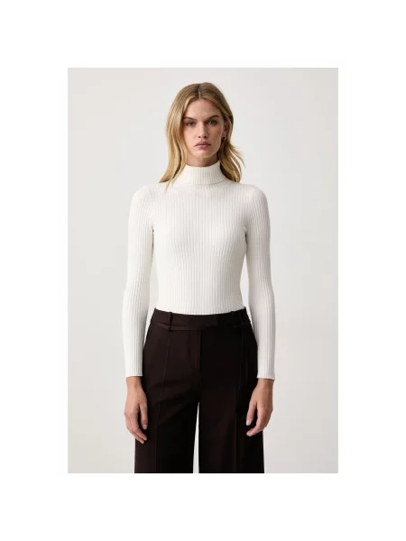 Sweter z golfem Twinset beżowy
