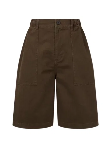 Pantaloni scurți Tomboy cu model herringbone maro