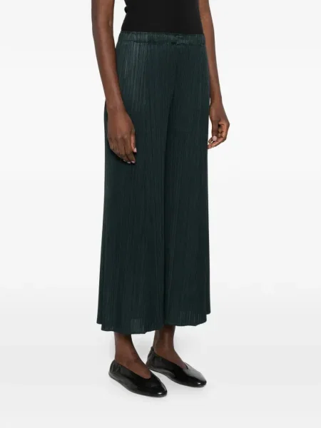 Pantaloni Pleats Please Issey Miyake plisate verde