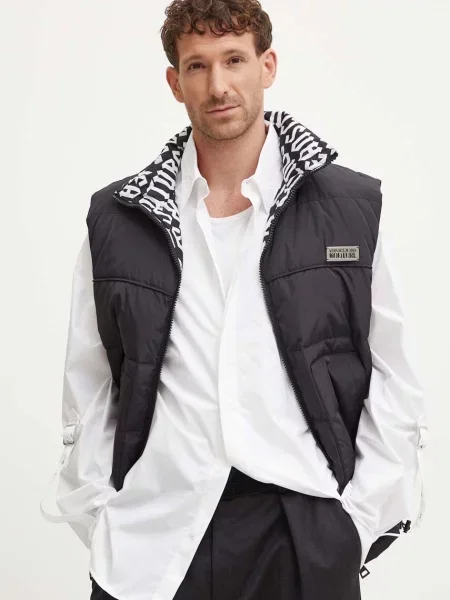 Versace Jeans Couture bezrękawnik puchowy dwustronny zimowy czarny