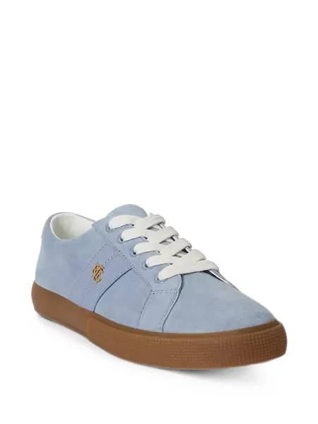 Sneakerși Lauren Ralph Lauren din piele de căprioară cu autograf albastru