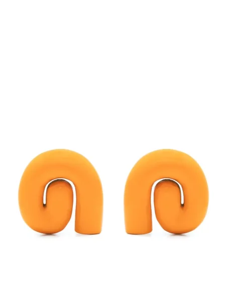 Обеци Uncommon Matters от лакирана кожа оранжево