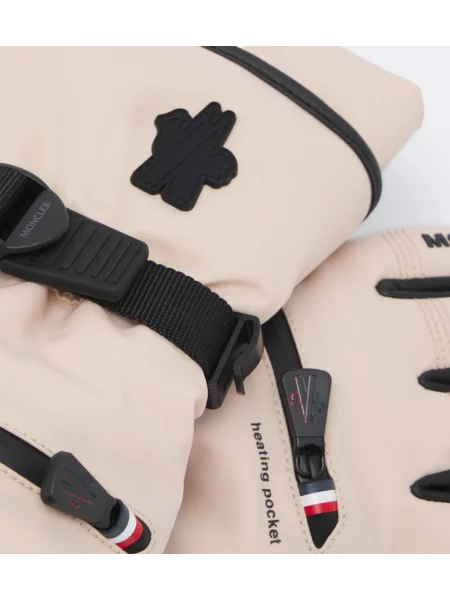 Rukavice Moncler Grenoble s autogramom béžová