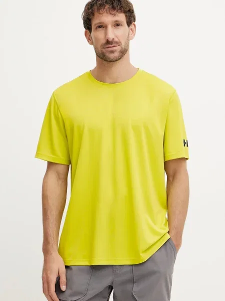 Спортна тениска Helly Hansen Tech с изчистен дизайн жълто