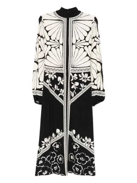 Rochie Raquel Diniz cu model floral cu imagine de costum negru