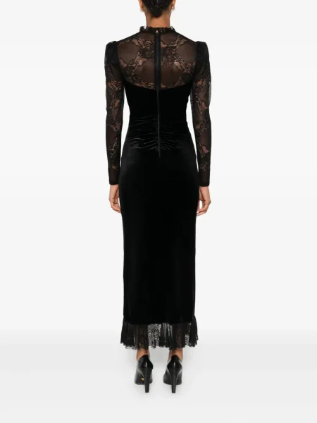 Rochie midi Nissa din dantelă până la genunchi de costum negru