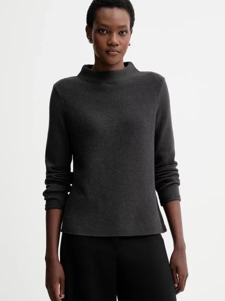 Sweter z dzianiny o kroju regular fit z czystej bawełny Marc O'polo szary