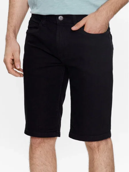INDICODE Pantaloni scurți de blugi Kaden negru