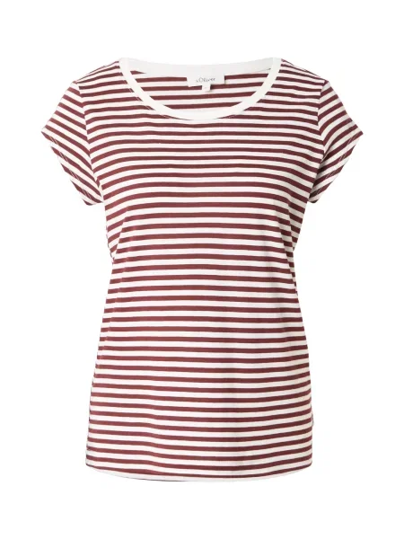 S.Oliver Tricou roșu bordeaux alb