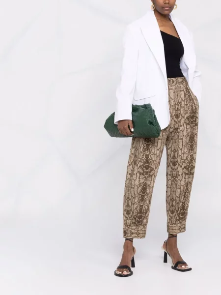 Sužene hlače Alberta Ferretti s printom smeđa