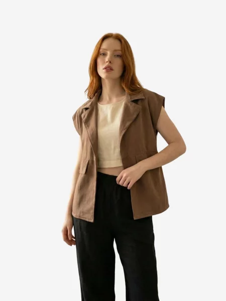 My fashion Brezrokavnik rjava