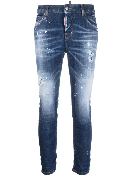 Skinny jeansy skinny Dsquared2 niebieskie