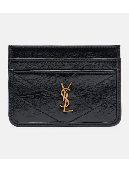Portofel Saint Laurent din piele de lac negru