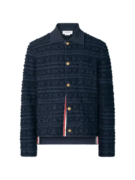 Geacă cămașă Thom Browne din tweed albastru
