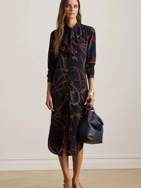 Obleka Lauren Ralph Lauren mornarsko modra