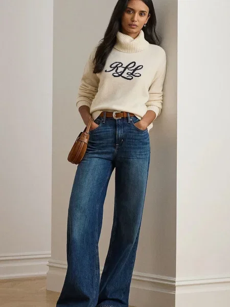 Светр з кашеміру Lauren Ralph Lauren гольф бежевий
