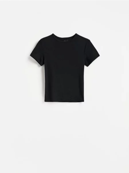 Reserved Tricou cu adaos de modal negru