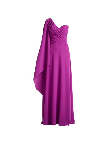 Rochie maxi Tadashi Shoji drapată cu un umăr gol violet